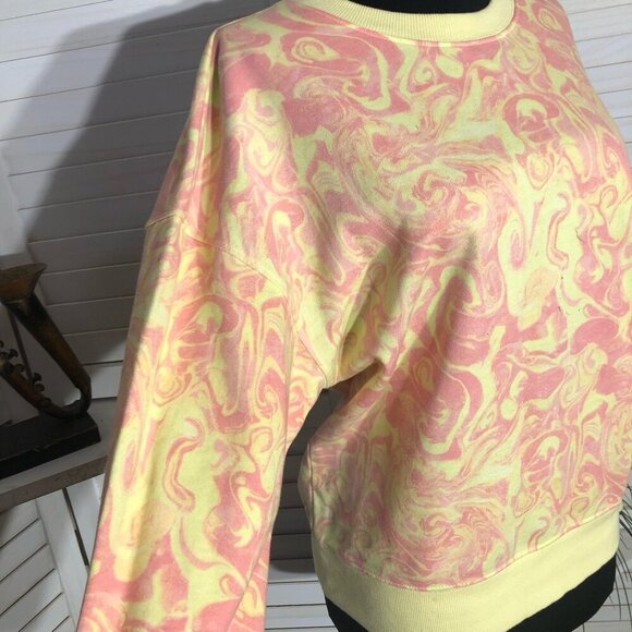 BP Nordstrom Tie Dye Sweatshirt Pullover Pink and Yellow XS - Picture 6 of 11